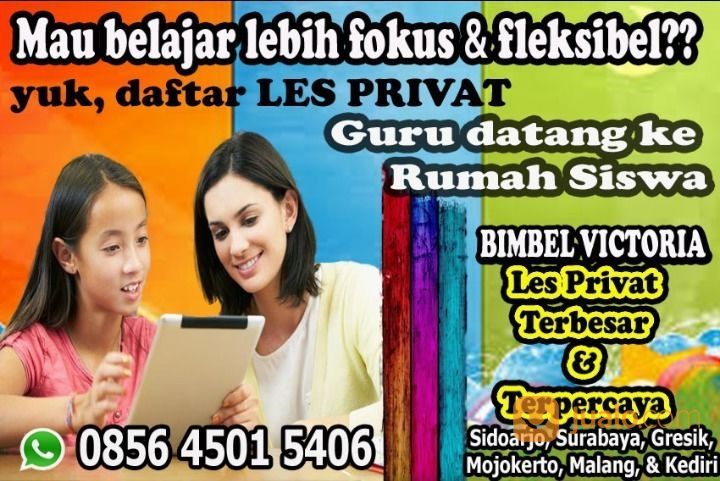 Lowongan Kerja Guru Privat 90 Menit Rp 40 000 Bimbel Victoria Sidoarjo Surabaya Mojokerto Kab Sidoarjo Jualo