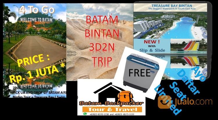 PROMO BINTAN TOUR BAWA PULANG MESIN CUCI TANPA DI UNDI