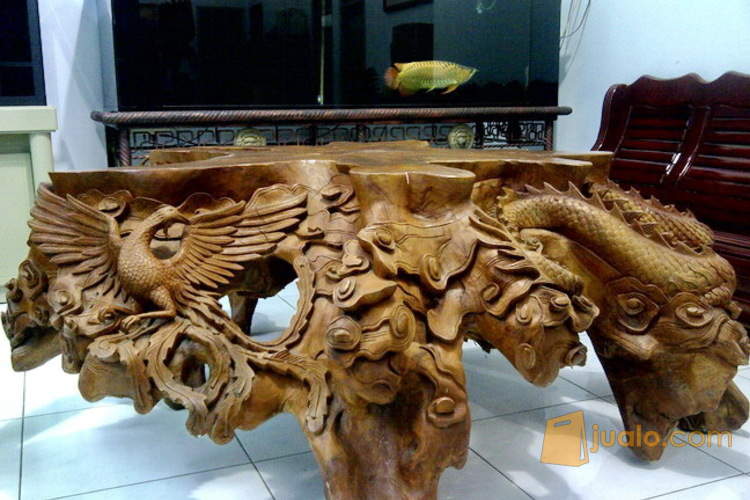 Meja Ukiran Naga Phoenix Akar Kayu Jati Semarang Jualo Meja Ukiran Naga Phoenix Akar Kayu Jati Semarang Jualo