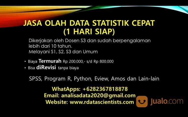 Jasa Olah Data Statistik Murah 1 Hari Selesai Medan Jualo