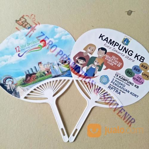 Souvenir Kipas Plastik Sticker Custom - Kipas Jepang Model Kerang