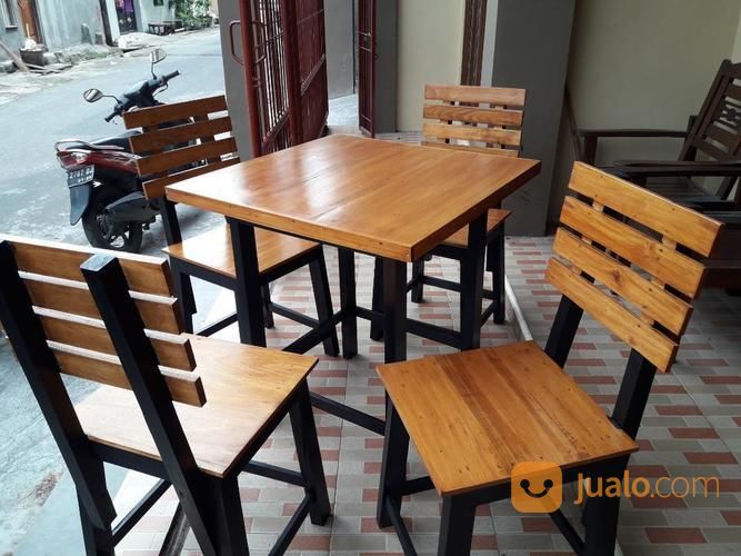 Set Meja  Makan Persegi Kursi Sandaran Unt Restoran 