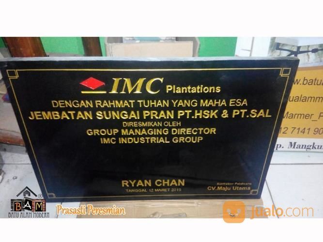 Jasa Pembuatan Prasasti Peresmian
