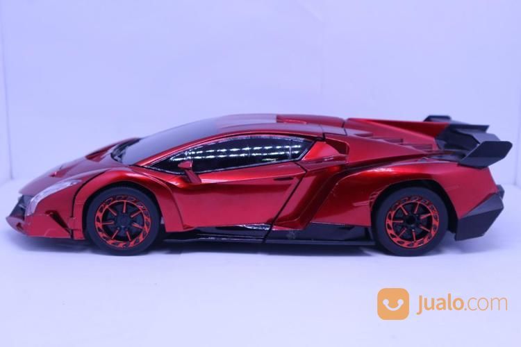 Mainan Mobil Robot Remote Control Transformer Lamborghini Bugatti Veyron