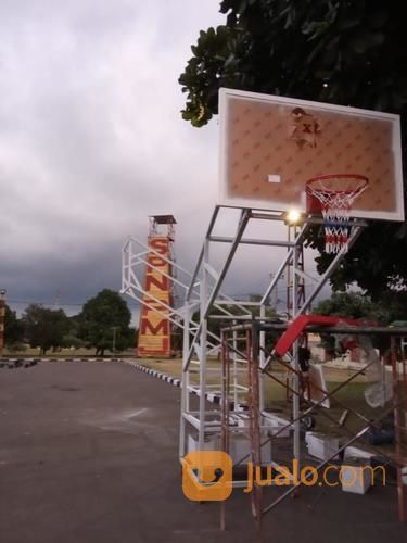 Ring Basket Dorong Dengan Papan Pantul Basket Akrilik Tebal 15 Mm