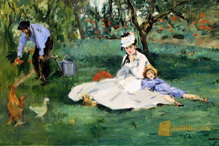 Lukisan The Monet Family in Their Garden at Argenteuil ...