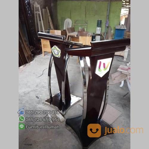 Podium Jati Stock Minimalis Stainles Lengkung Samping Saja
