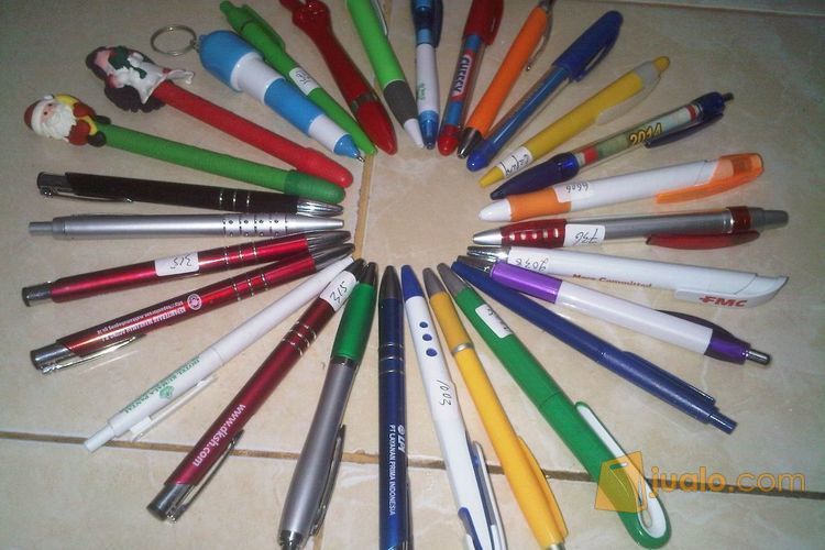 Pulpen plastik promosi bisa di sablon logo / insert paper