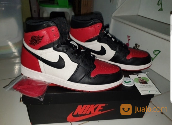 air jordan 1 bred toe harga