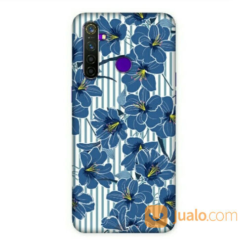 Blue Flowers Oppo Realme 5 Pro Custom Hard Case Bekasi Jualo
