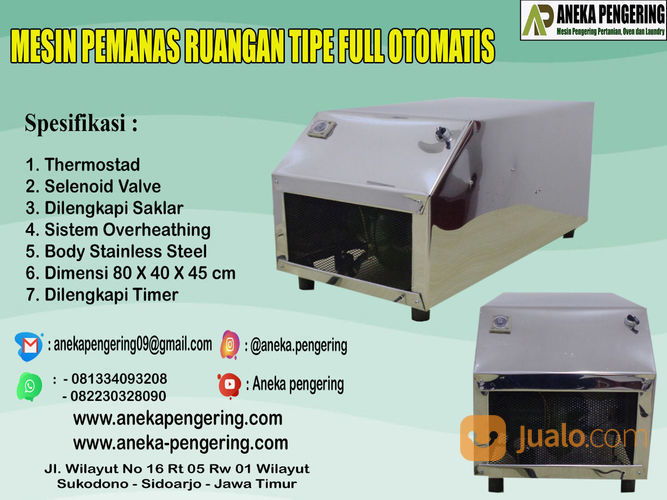 Mesin Pengering Pakaian Sistem Pemanas Ruangan Tipe Full Otomatis Gas