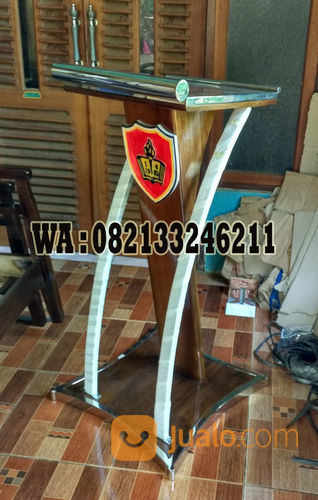 Podium Upacara Bendera Minimalis Stainless Jati
