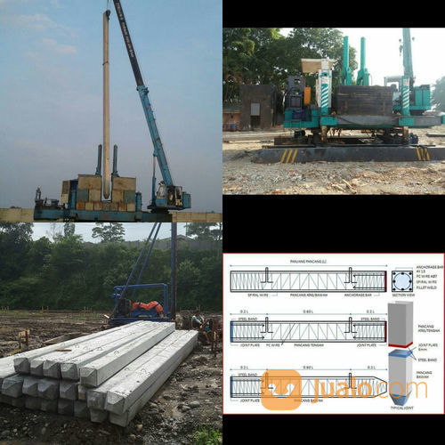 Paku Bumi Beton K500, InJack Hydraulic, Diesel Hammer, Drop Hammer, Beton Pracetak Prestressed K5000
