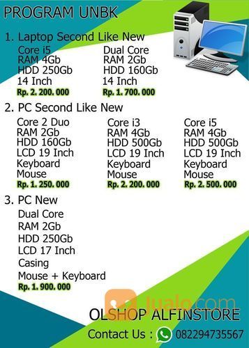 Program UNBK PC, Laptop, Dan LED