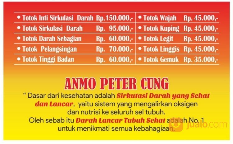 Jasa Totok Sirkulasi Darah Anmo Peter Cung Summarecon Bekasi