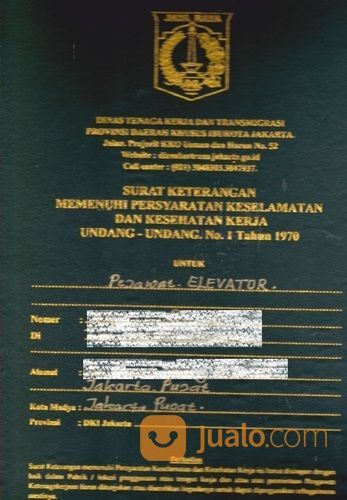 Kepengurusan Surat Izin Layak Operasi Perpanjangan Dan Pembuatan Lift