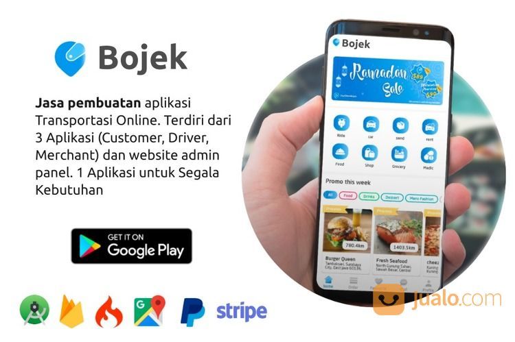 Jasa Pembuatan Aplikasi Android Transportasi Seperti Gojek Grab 2020