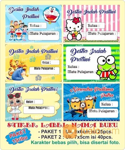 Contoh Dokumen Label Buku Untuk Perlengkapan Berkas Perpustakaan Sekolah Perangkat Akreditasi Sekolah