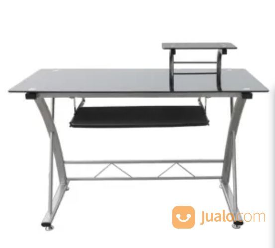 Meja Kerja Murah - HAZEL DESK GLASS BLACK