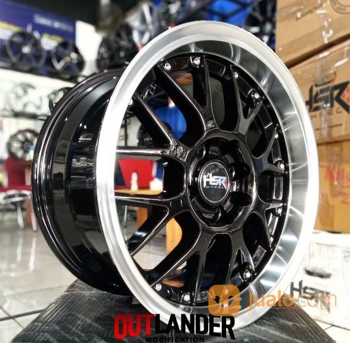 Velg Celong Ring 15 Lebar 7/8 Pcd 4x100 4x114,3 Tipe Oita Warna Black Polish Mobil Calya Sigra