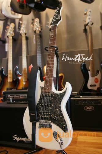 Paket Guitar Cort G110X White Lengkap Dengan Ampli Signature