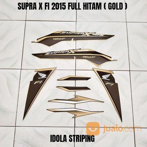 Striping Supra X FI 2015 Full Hitam ( Gold )