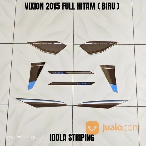 Striping Vixion 2015 Full Hitam ( Biru )