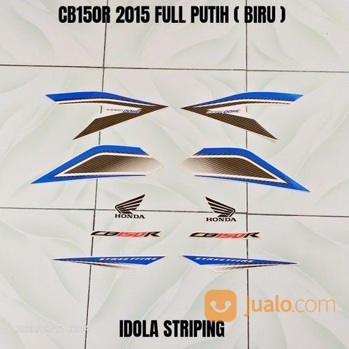 Striping CB150R 2015 Full Putih ( Biru )