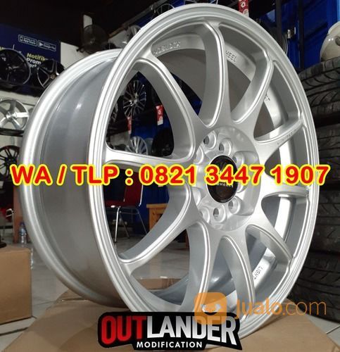 TOKO VELG MOBIL SEMARANG READY VELG TIPE INDY JA138 BOROKO 05 HSR R16X7 H10X100-114,3 ET42 SILVER