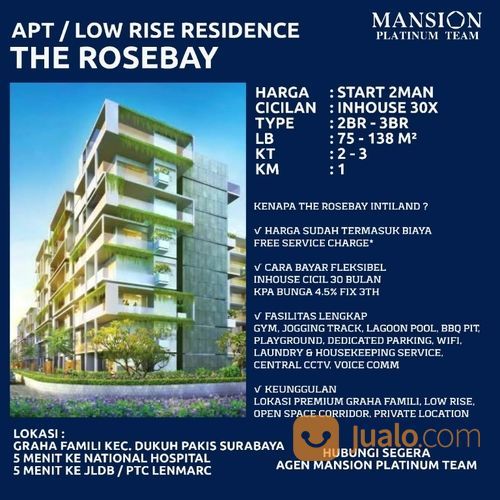 Apartemen The Rosebay Graha Famili Surabaya Intiland Mewah Private