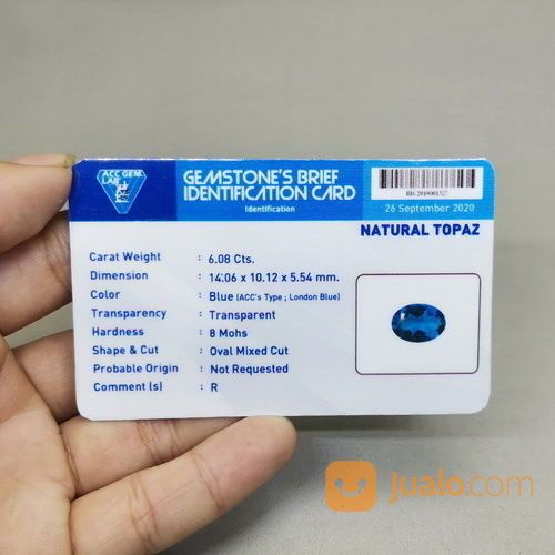 Cincin Batu Blue Topaz London Bersertifikat Ring Perak