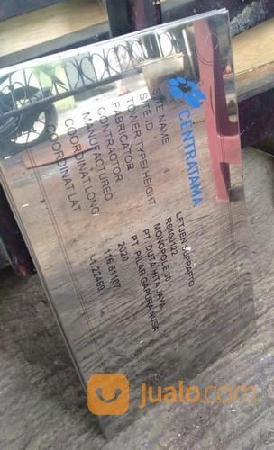 Name Plate Tower Stainless Steel Jasa Cetak