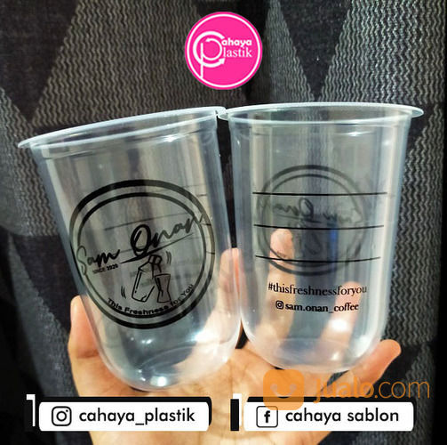 Sablon Cup Plastik 16 Oz Oval 8 Gram Tanpa Tutup Kemasan Oval U Kekinian Di Kota Malang Jawa 8369