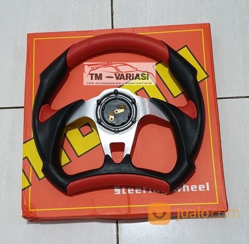 Stir Mobil Racing Momo Alien 13 Inchi Merah Kombinasi Hitam