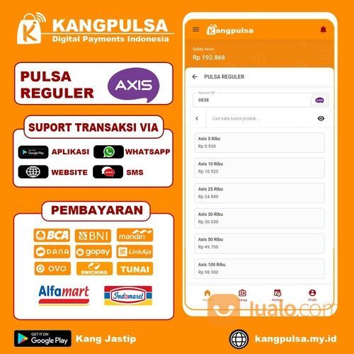 Isi Pulsa Kuota Axis Bisa Sendiri Jadi Agen Pulsa Kuota Dan Produk Digital Lainnya Di Kangpulsa (28712687) di Kota Bandung