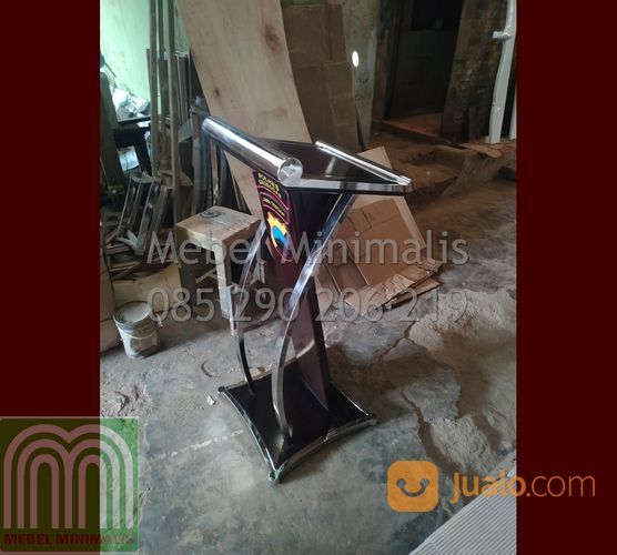 Model Untuk Ukuran Podium Pidato Dari Mebel Minimalis Atau Mimbar Pidato Polress Grobogan Stock
