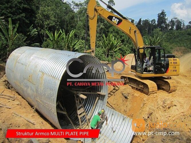 Jembatan Steel Structure Culvert Besi Galvanis Armco