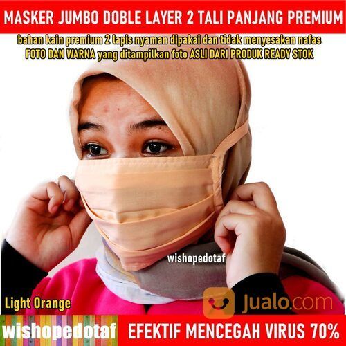 Masker Kain Jumbo Anti Virus Jumbo Hijab Tali