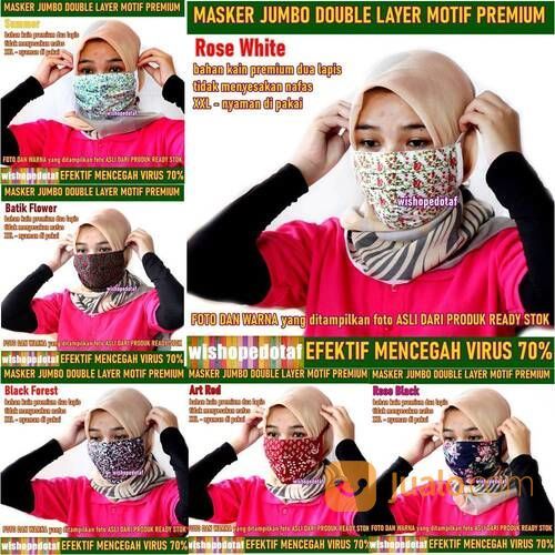 Masker Motif Kain Premium Jumbo Anti Virus