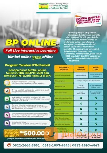 PTN Favorit Kamu Selangkah Lagi...Yuk Les Dulu Di Bimbel Bintang Pelajar!