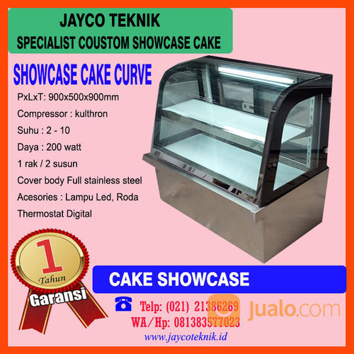 Cake Showcase Display Kue Kaca Curve