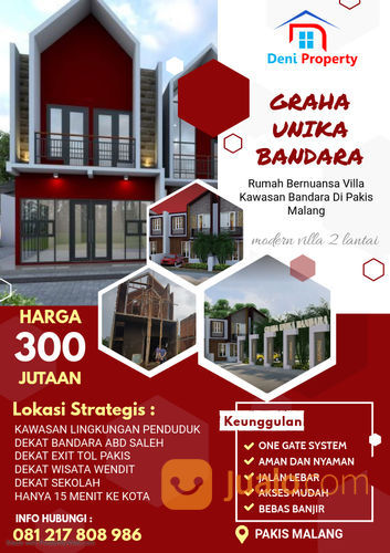 Rumah Cantik 2 Lantai Kawasan Pakis Graha Unika Bandara