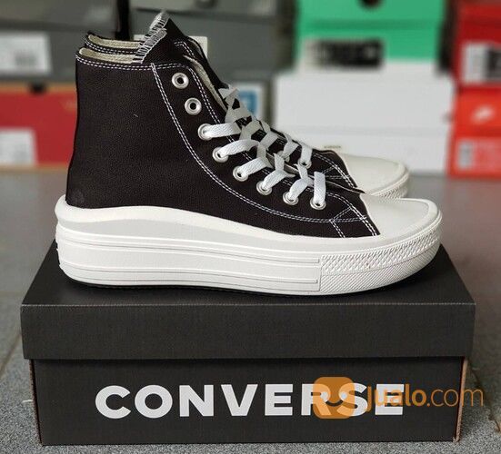 all black platform converse