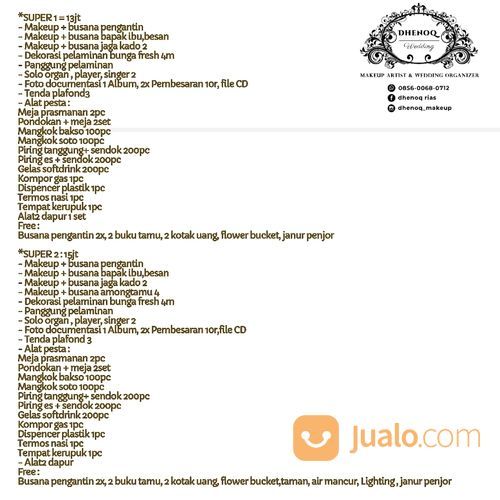 Pricelist Paket Wedding Murah Semarang