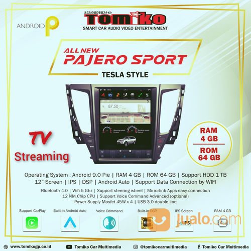 Head Unit Android Tomiko Tesla New Pajero | Upgrade Head Unit New Pajero |