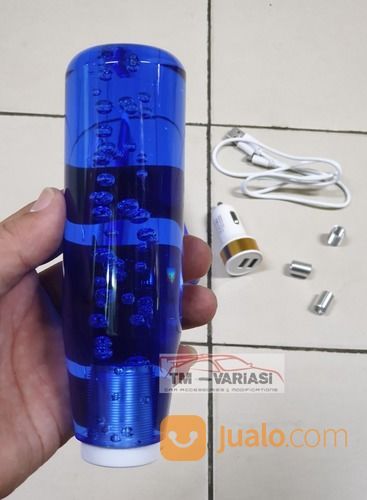 Gear Shift Knob Racing Perseneling LED Acrylic 15cm Persegi Dsr Biru