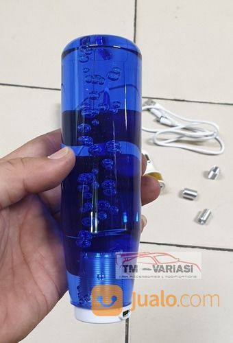 Gear Shift Knob Racing Perseneling LED Acrylic 15cm Persegi Dsr Biru