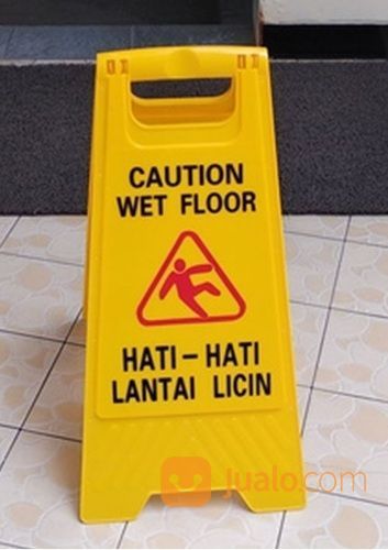 Papan Tanda Peringatan Lantai Licin Warning Sign Caution Wet Floor Di