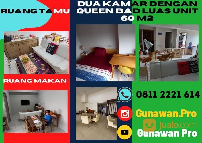 Promo Corona! Sewa Apartemen Harian Bandung 2 BR 5' Ke Tol Buah Batu di