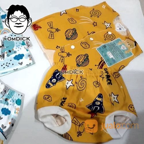 Baju Bayi Libby Setelan Kutung Tanpa Lengan Atasan Dan Bawahan 3-6 Bulan.